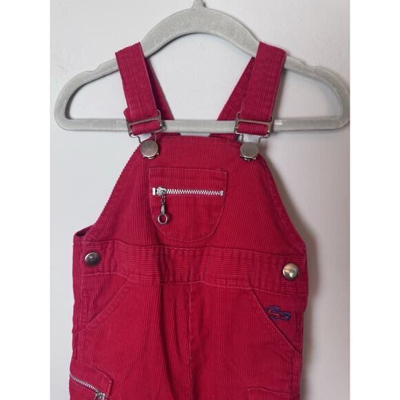 Izod Lacoste Vintage Red Corduroy Baby Overalls 9-12 Months - Picture 2 of 10